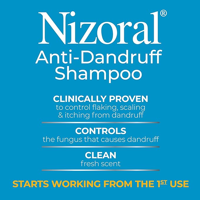 Nizoral Anti-Dandruff Shampoo with 1% Ketoconazole, Fresh Scent, 14 Fl Oz (Pack of 2)