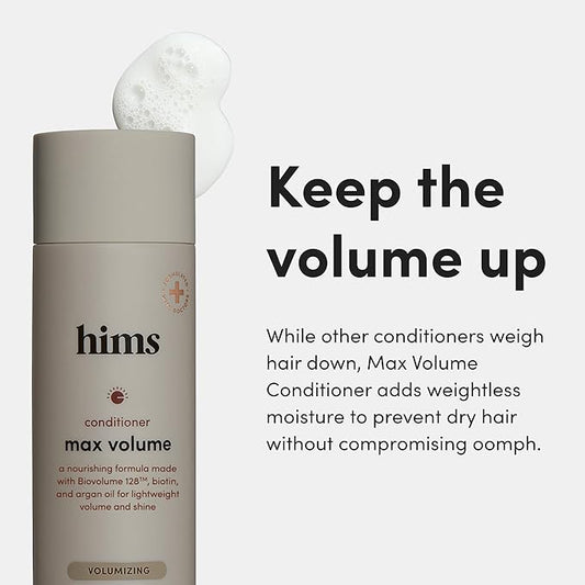 hims Max Volume Conditioner, 2 Pack - Volumizing Conditioner for Men with Biotin - Adds Lightweight Volume, Shine & Bounce - Citrus Spice - 2 x 6.4 fl oz