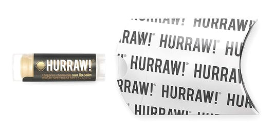 Hurraw! Sun Lip Balm (Zinc Oxide Protection, Broad Spectrum SPF 15, Tangerine, Chamomile): Organic, Certified Vegan, Gluten Free. Non-GMO, 100% Natural. Bee, Shea, Soy and Palm Free. Made in USA