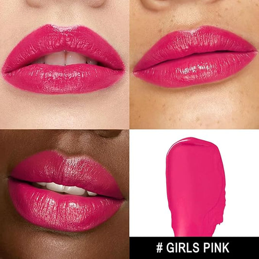 MAKI YIKA Moisture Hot Pink Lipstick for Women Hydrate Lip Balm for Dry Cracked Lips Weightless Glossy Lip Color Juicy Finish,MA056 Girl's Pink