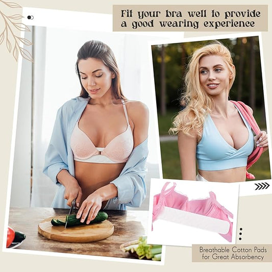 Toulite 6 Pcs Cotton Bra Liners Rectangle Under Bra Pads 3 Layer Bra Sweat Liners for Women Sweating Supplies