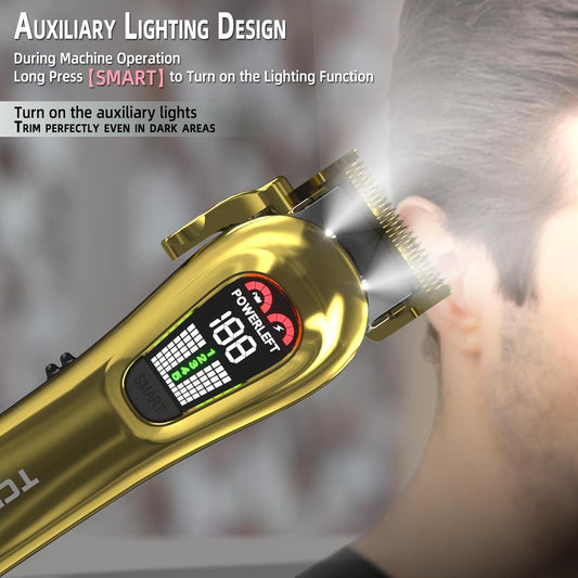 Hair Clippers for Men Professional Hair Trimmer for Men Cordless&Corded Barber Clippers for Hair Cutting & Grooming.Rechargeable Hair Trimmer Kit for Household (Golden)