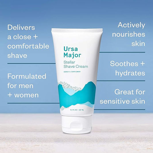 Ursa Major Natural Shave Cream | Non-irritating, Vegan and Cruelty-Free | Formulated for Men and Women | 5.3 ounces