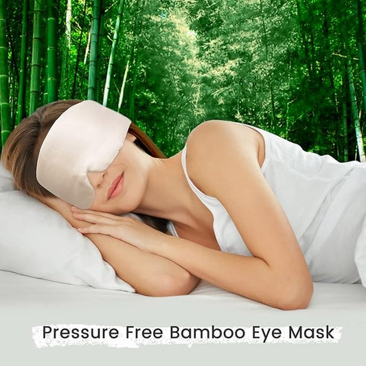 2pcs 100% Handmade Bamboo Sleeping Eye Mask for Women for Men,Night Masks,Organic Sleep Mask,Blockout Eye Mask for Sleeping,Large Size Adjustable (Apricot & Dark Grey)