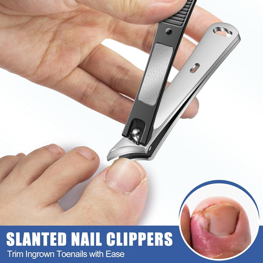 Toenail Clippers for Seniors Thick Toenails, Large Wide Opening Toe Nail Clippers for Men Thick Nails, Heavy Duty Sharp Slanted Nail Clippers Fingernail Clipper Gifts for Men Women