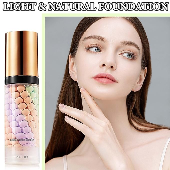 1 Pcs One Step Color Corrector,Natural Isolation Cream,Face Primer Makeup Tricolor Tinted Moisturizer,Oil Control & Moisturizing Skin Tone Correcting and Brightening Primer Concealer Foundation