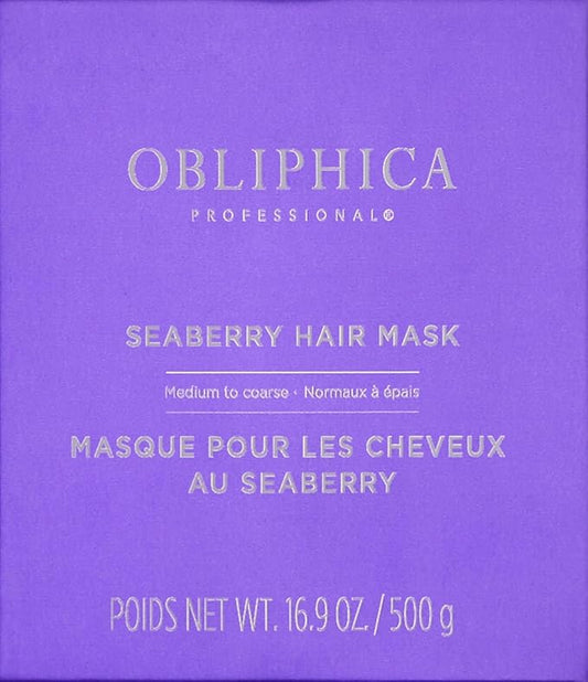 Obliphica Medium to Coarse Seaberry Mask, 1.05 Pound - Nourishing and Restorative Hair Treatment for Medium to Coarse Hair Types, Ensuring Lustrous Shine, Manageability, and Revitalization