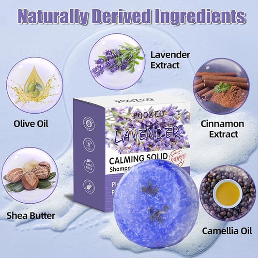 2 Pack Lavender Shampoo Bar,Solid Hair Bar And Conditioner Effect Hair Soap,Organic Shampoo Bars For Hair With All Natural Plant Based Essential Oils,Stocking Stuffers,Gifts for Women