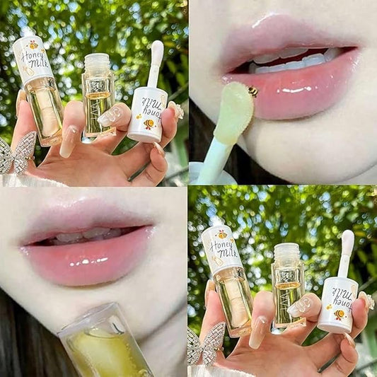 2Pcs Crystal Jelly Lip Oil Moisturizing Hydrating Lip Care Hydrating Lip Gloss Tinted Lip Balm, Long Lasting & Nourishing Lip Glow Oil, Non-sticky Fresh Texture