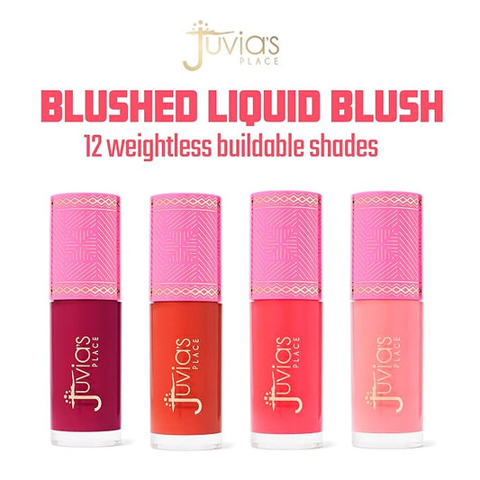 Juvia's Place Blushed Liquid Blush PinkLady - Dewy Tint Cheeks Makeup Glow Pigment Effortless Beauty Long Lasting Cosmetics Soft Creamy Natural Buildable All Skin Color Light Flawless Finish Blend