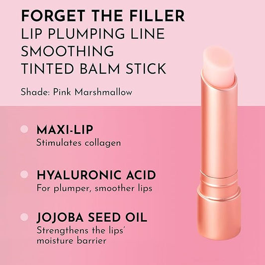 LAWLESS Forget the Filler Lip Plumping Line Smoothing Tinted Balm, Pink Marshmallow, 0.09 Ounce