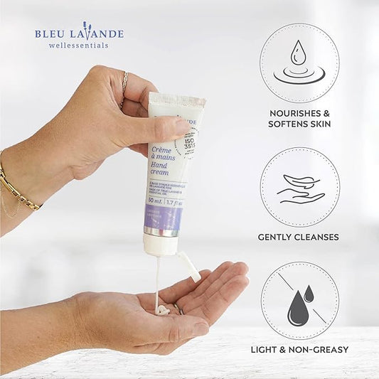 Bleu Lavande - Morning Well-being Routine Aromatherapy Set – Lavender Shower Gel, Body Milk and Hand Cream - Enriched with Premium & Pure Lavender Essential Oil - Soothing Natural Lavender Products
