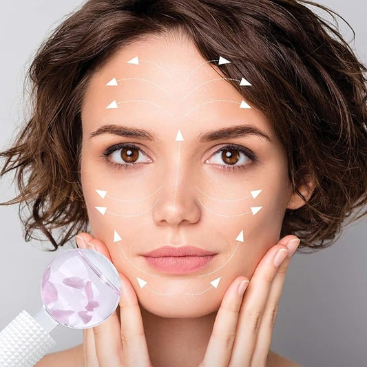 Ice Globes & Ice Roller for Face and Eyes - Facial Massage Tools for Skin Care, Reduce Wrinkles & Puffiness, Cooling Globes & Roller Ball for Glowing Skin 2PCS (Pink)
