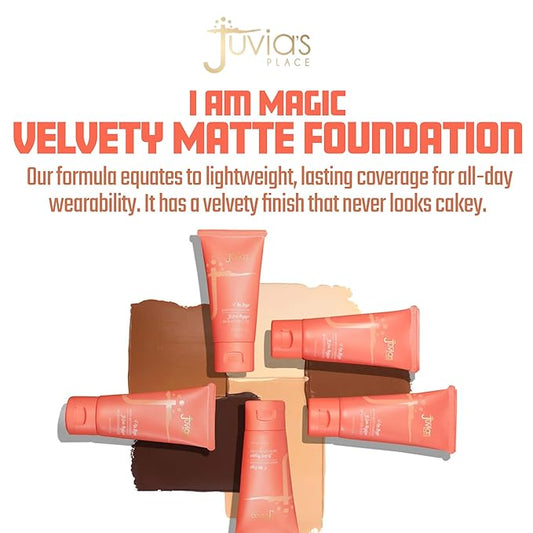 Juvia's Place I Am Magic Velvety Matte Liquid Foundation 310 - Burkina - Dark w/Neutral, Warm Undertone, Makeup Foundation Full Coverage, Lightweight, Long Wear, Velvety Matte Finish