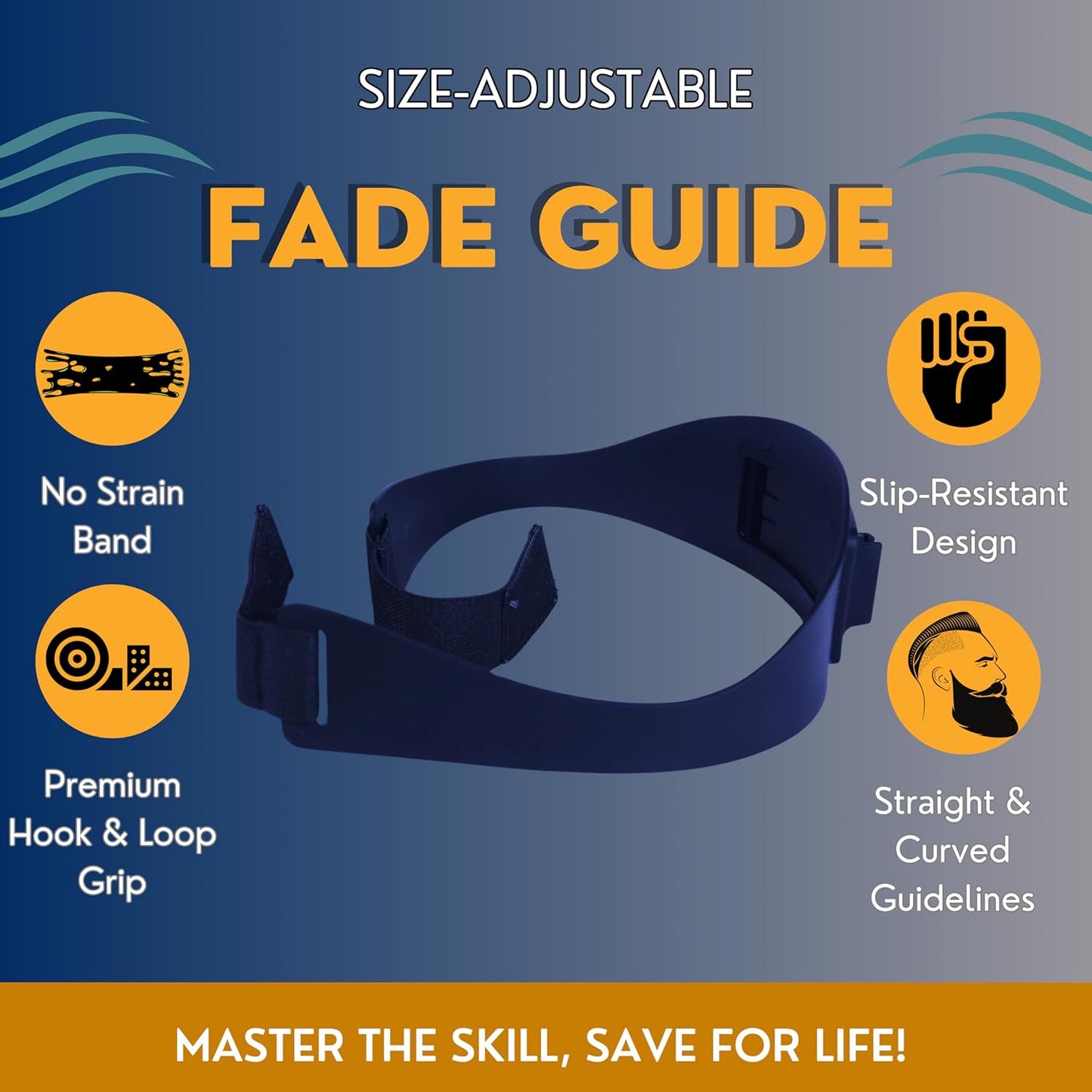 Self Haircut Kit for Men | 2Pcs SelfCut Guide for Men: Neckline Shaving Template & Fade Guide | Adjustable Size Hair Fade Tool & Stable Neck Line Up Tool | Hair Cut for Kids & Seniors