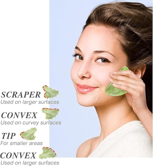 Gua Sha & Jade Roller Gua Sha Massage Tools Face Roller and Gua Sha Set Easy to Clean Promote Blood Circulation Reduce Puffiness Suitable to Skin Care Routine Puffiness and Wrinkles