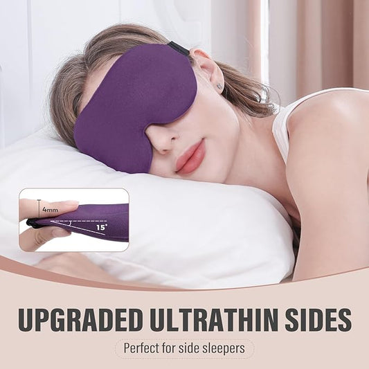YIVIEW Sleep Mask for Side Sleeper, Complete Light Blocking 3D Sleeping Eye Mask, Soft Breathable Eye Cover for Women Men, Relaxing Zero Pressure Night Blindfold