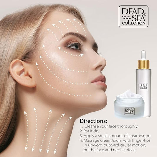 Dead Sea Collection Facial Kit Retinol - Day Cream (1.69fl.oz/50ml jar) & Facial Serum (1.69fl.oz/50ml bottle) - Pure Dead Sea Minerals - Anti-Wrinkle Hydration Smooth and Moisturized Skin