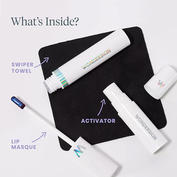 Wonderskin Wonder Blading All Day Lip Stain Peel Off Masque and Reveal Kit - Long Lasting, Waterproof Pink Lip Tint, Transfer Proof Natural Makeup Stain Kit (Neon Rose)