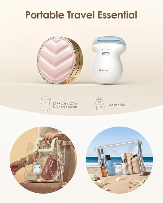Mini Body Hair Trimmer for Travel, Womens Electric Shaver Type-C Rechargeable Hair Removal Razor with LED Display, Waterproof Wet/Dry Home Use, On-The-Go White