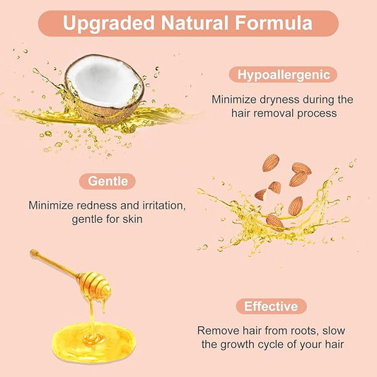 2.5lb Hard Wax Beads For Hair Removal, Yovanpur Waxing Beans for Sensitive Skin, Face, Eyebrows, Bikini, Brazilian, Legs and Full Body Bulk