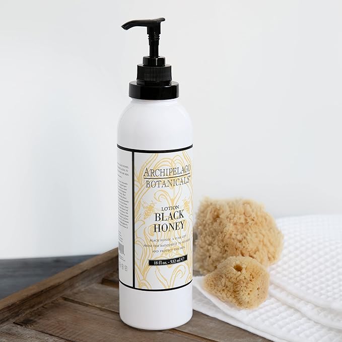 Archipelago Botanicals Black Honey Lotion, Hydrating Body Lotion for Dry Skin, Nourished and Healthy Skin Care, Paraben-Free, Phthalate-Free, 18 oz