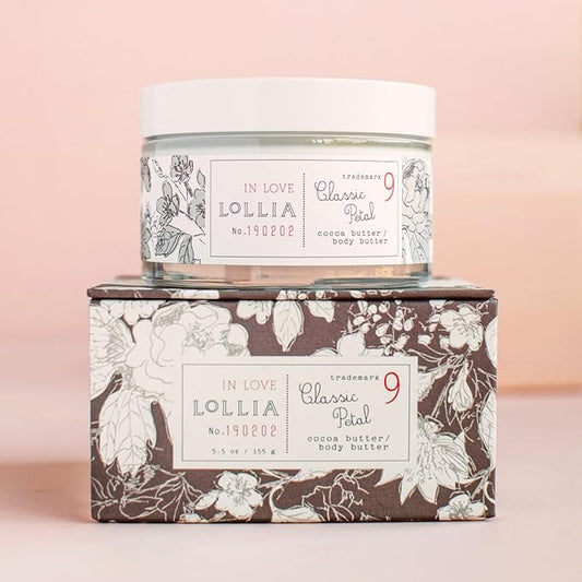 LOLLIA In Love Body Butter, 5.5 oz. - Classic Petal Fragrance - Shea Butter & Cocoa Butter, Body Lotion for Women, Hydrating & Smooth Body Moisturizer