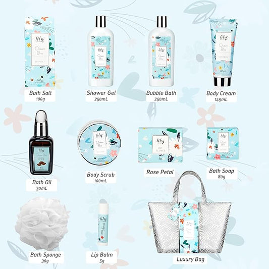 Mothers Day Gift for Mom - XXXL Bag Spa Gift Set for Women Luxury Bath and Body Gift Bag Set for Women Spa Kit Pampering Gifts for Her Christmas Birthday Gifts Spa Bath Gift Set with Shower Gel