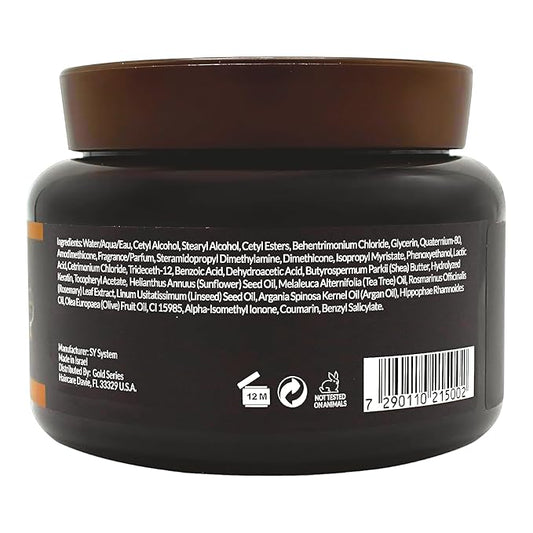 Gold Series Treatment Mask – Deep Hydrating Argan Oil Hair Mask for Dry Damaged, Color Treated and Curly Hair Enriched with Keratin – Sulfate Free Natural Hair Repair Treatment, 18.6oz