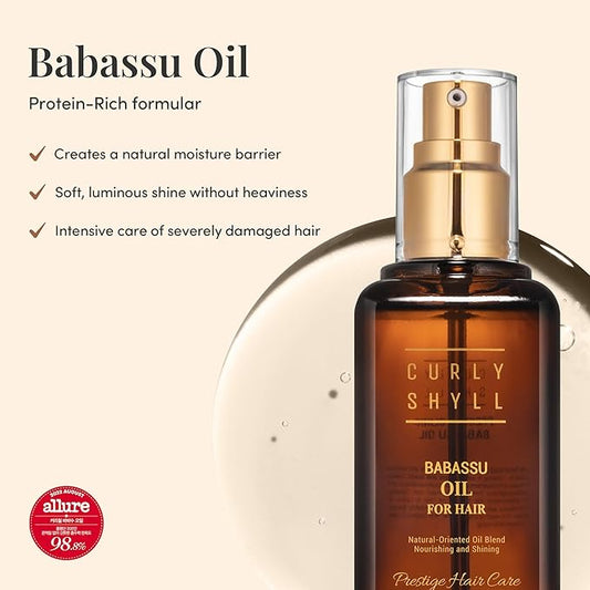 Babassu Oil for Hair | Lightweight Moisturizing Oil for Dry or Damaged Hair | Soft, Non-Sticky Finish | Paraben-Free | 100ml