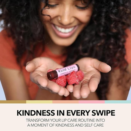 Kind Lips Lip Balm - Nourishing & Moisturizing Lip Care for Dry Lips with Shea Butter, Beeswax & Vitamin E | Strawberry Flavor | 0.15 Oz (Pack of 3)