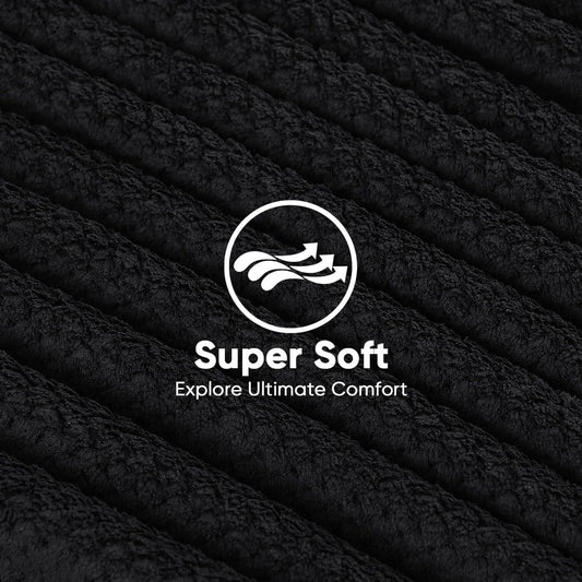 HOMEXCEL 5 Pack Large Microfiber Hair Towel Wrap for Women, Black- 40 x 20 inches Super Soft, Fast Drying Turbans for Long, Thick, Curly Hair - Anti Frizz Wrap with Elastic Strap