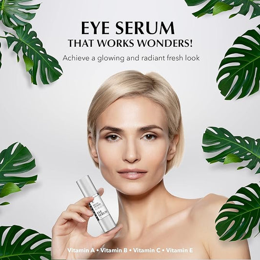 Eye Serum, Multi-Vitamin Skin Care Serum with Vitamins A, B, C and E, Rejuvenating Dark Spot Remover for Face and Under Eyes, Improves Age Spots, Fine Lines and Wrinkles, 30 ml