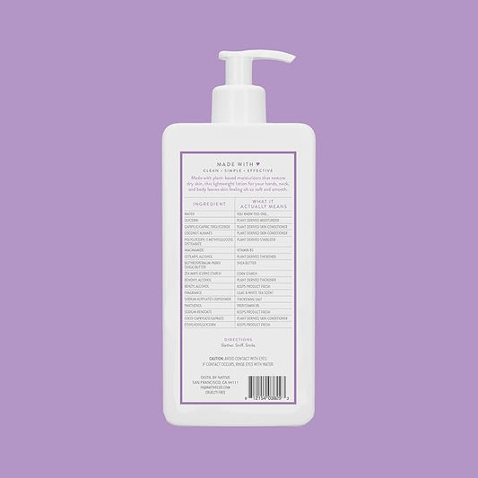Native Body Lotion Contains Naturally Derived Plant-Based Moisturizers for Women and Men | Restores Dry Skin, Lilac & White Tea, 16.5 fl oz