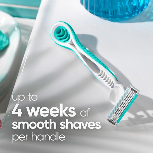 Gillette Venus Simply 3 Sensitive Disposable Razors, Sensitive Skin, 3 Bladed Razors, Pivoting Head for Incredible Comfort, Soft Grip Handle, 12 Count