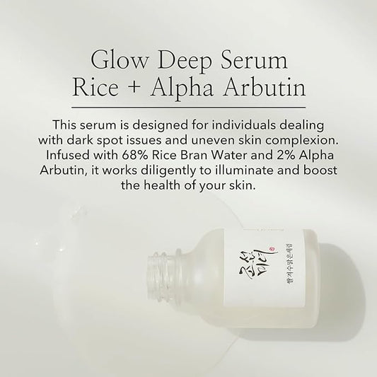 Beauty of Joseon Glow Deep Serum Rice Alpha-Arbutin Moisturizing Uneven Skin Tone Daily Korean Skin Care for Men and Women, 60ml, 2 Fl.Oz