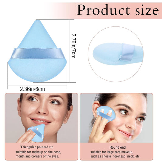 6 Pieces Triangle Powder Puff Soft Makeup Sponge Make Puff for Face Powder Cosmetic Foundation Sponge Makeup Tool