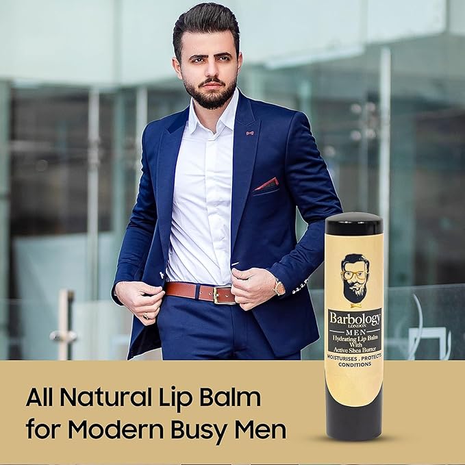 Men's Moisturizing Lip Balm for Chapped Lips with Organic Moroccan Argan Oil, Lightweight Formula Leaves Zero Residue, 0.17oz (Pack of 1)