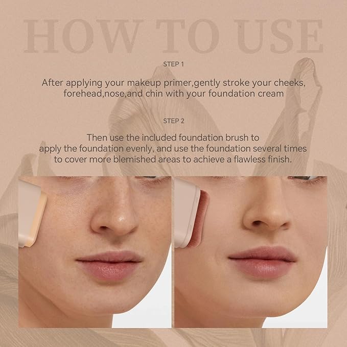 Multi-Use Foundation Stick Makeup with Brush,High Coverage Blendable Lightweight Contour Stick,Waterproof Flawless Natural Finish Creamy Foundation Makeup,Longwear Face Makeup Stick(#3)