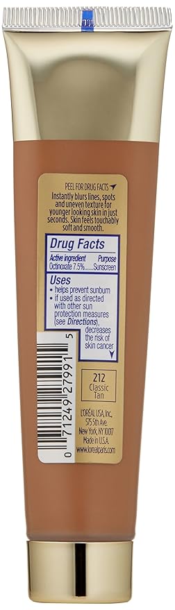 L'oreal Paris Visible Lift Blur Foundation, 212 Classic Tan, 1.3 Fluid Ounce