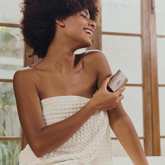 Luxury Natural Walnut Wood Boar Bristle Body Brush | Exfoliating & Detoxifying for All Skin Type | Sweeps Away Dead Skin Cells for Luminous, Smooth Skin | for Wet and Dry Use (Handheld)