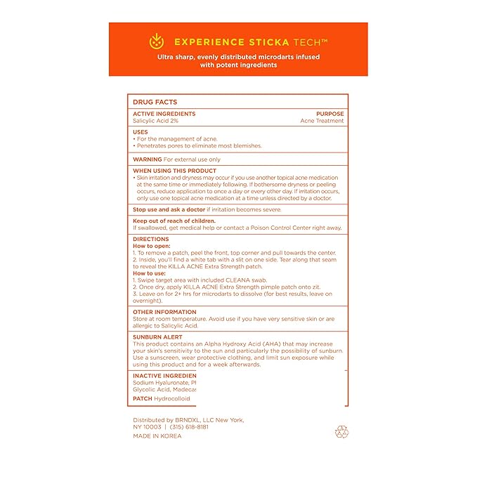 ZitSticka Extra Strength Killa Acne Patches for Face - World's Most Potent Pimple Patch with Fast-Acting Microdarts - Starts Working within 2 Hours for Deep, Early-Stage Zits & Blemish - 4 Count