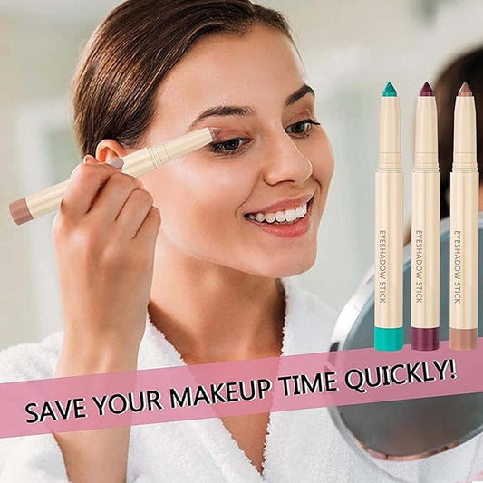 Rose Gold Eyeshadow Stick, Smooth Cream Shimmer Eyeshadow Pencil, Waterproof Long Lasting High Pigmented Hypoallergenic Eye Shadow Highlighter Stick Create Multi-Dimension Eyes Look(15# Rose Gold)