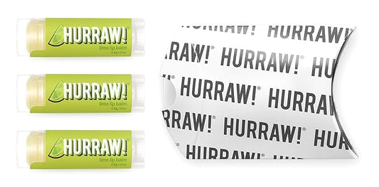 Hurraw! Lime Lip Balm, 3 Pack: Organic, Certified Vegan, Cruelty and Gluten Free. Non-GMO, 100% Natural Ingredients. Bee, Shea, Soy and Palm Free. Made in USA