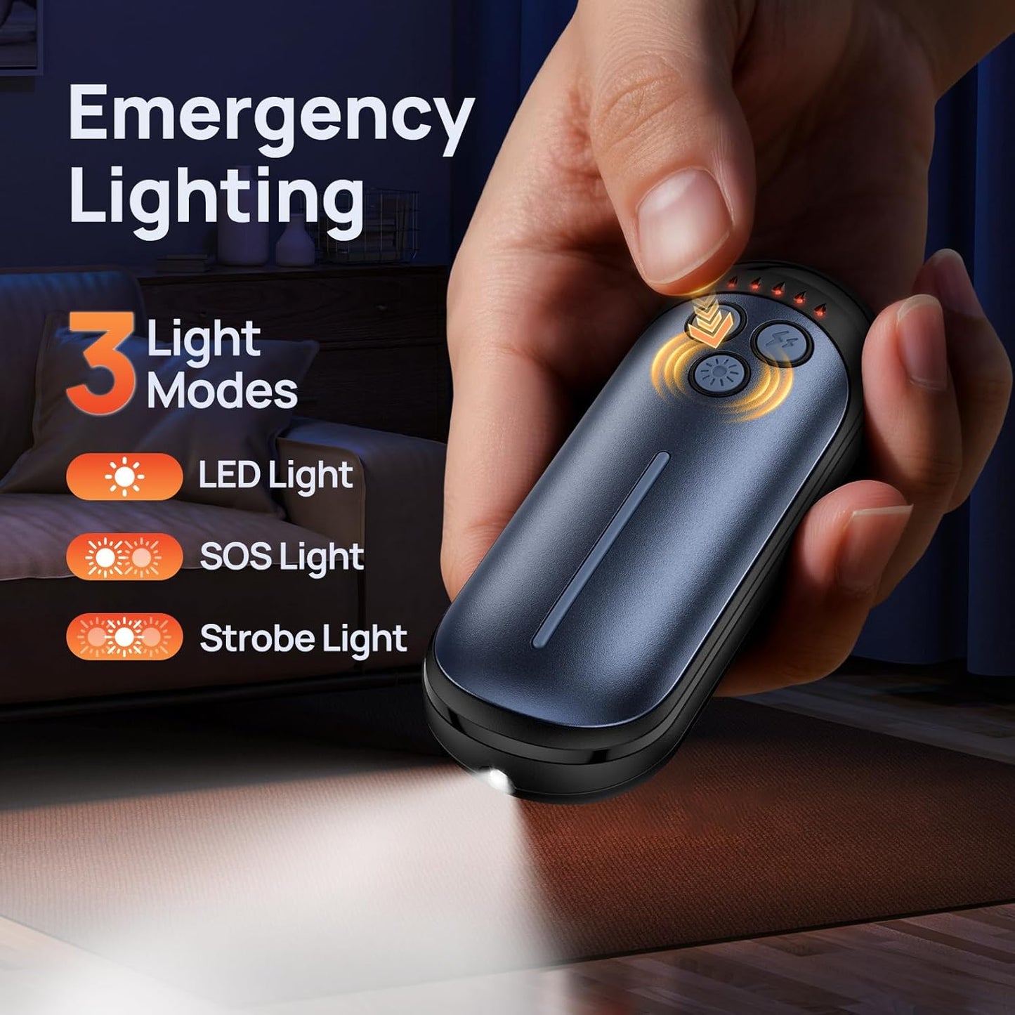 Rechargeable Hand Warmers 2 Pack, 6000mAh Electric Hand Warmer Rechargeable, 2 in 1 Portable Hand Warmers with AI Smart Chips, Outdoor, Hunting, Camping for Family for Christmas