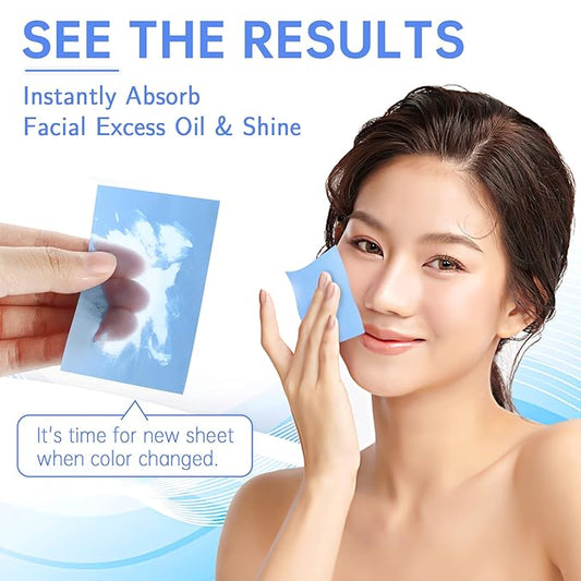 Great Absorbent Oil Blotting Sheets for Face - 10% Larger Oil Control Film 4pk/200 Makeup Friendly Blotting Paper for Oily Skin, High-Performance, Tear-proof Oil Absorbing Tissues