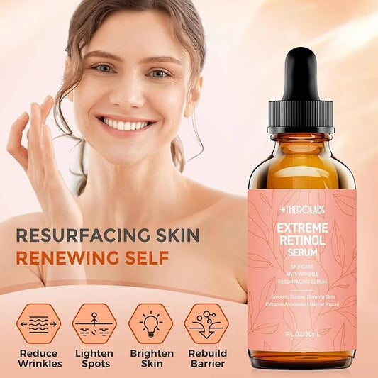 Retinol Serum for Face 2.5%, B5 Resurfacing Retinol Serum with Vitamin C, Vitamin E, Hyaluronic Acid, Niacinamide, Peptide for Anti-Aging, Wrinkle Smoothing, Dark Spot Corrector, Brighten Dullness