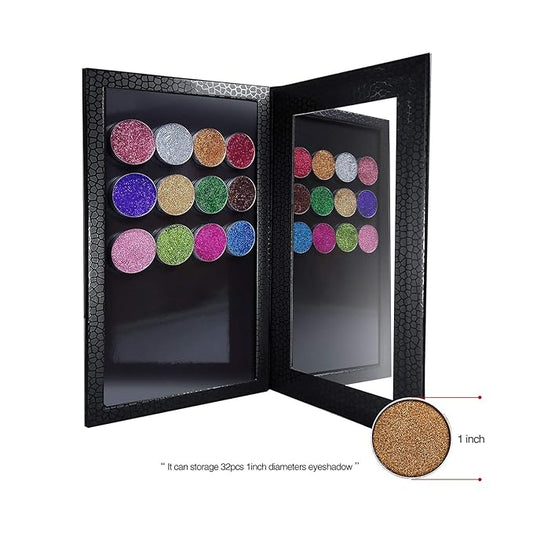 Magnetic Palette Empty Eyeshadow Makeup Palette with Shatterproof Mirror for Eyeshadow Lipstick Blush Powder (Black)