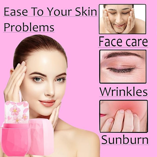 Ice Roller for Face & Eye Puffiness Relief - Enhance Your Natural Glow with Face Ice Roller, Ice Mold for Face with New Leak-Proof Design, Reusable Ice Face Roller-Gift for Women