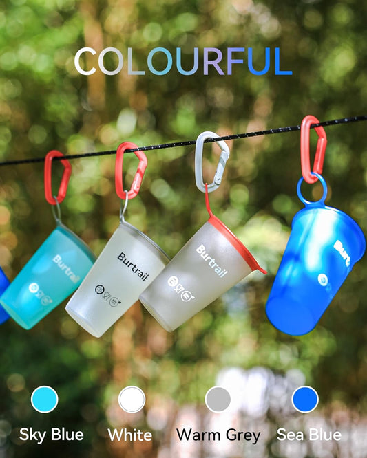 Collapsible Running Cup,200 ml/6.8 fl oz-4Packs TPU Ultralight & Foldable Running Cup,Portable Collapsible Water Cup for Trail Running Marathon Cycling Climbing